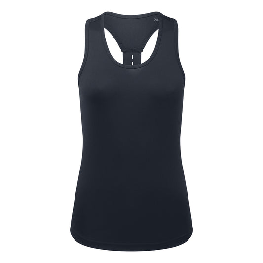 French Navy - Front - TriDri Womens-Ladies Performance Backstrap Tank Top