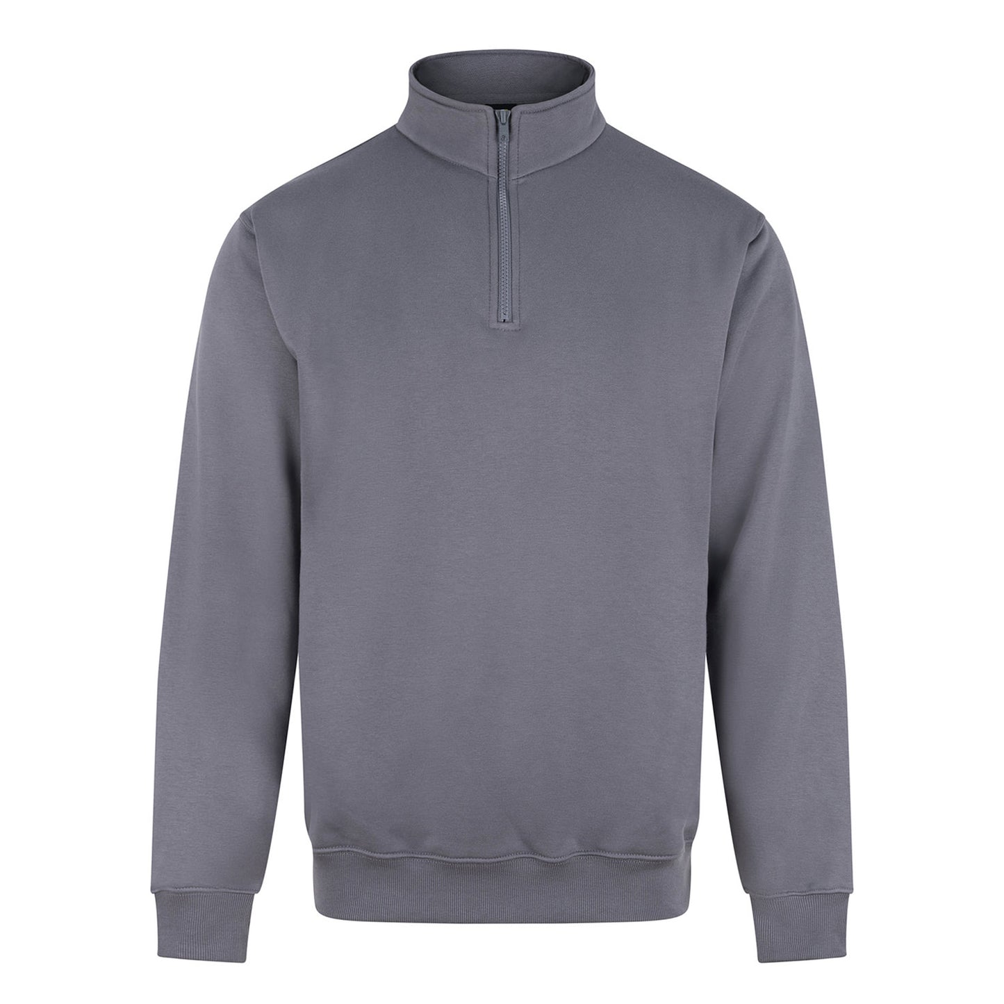 Solid Grey - Front - PRO RTX Mens Quarter Zip Sweatshirt