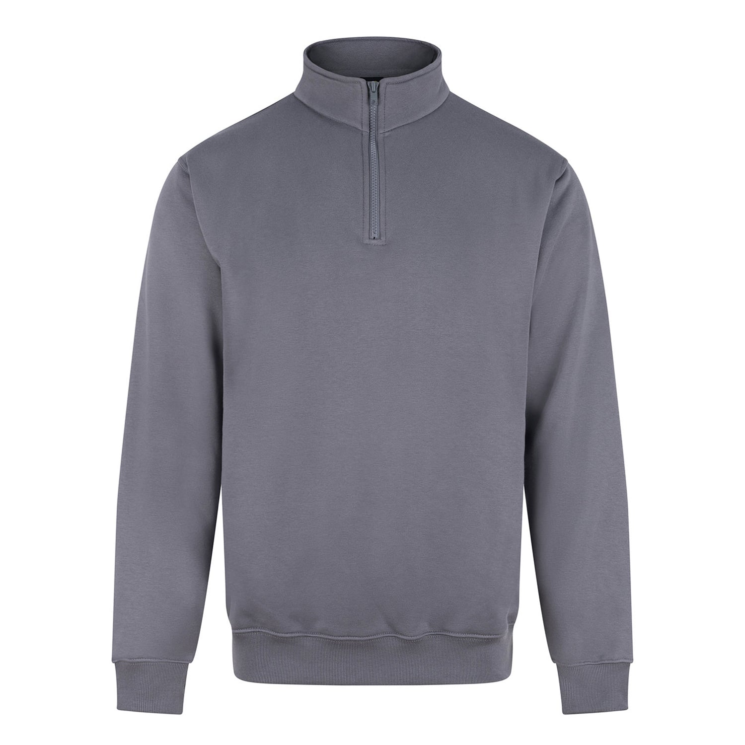 Solid Grey - Front - PRO RTX Mens Quarter Zip Sweatshirt