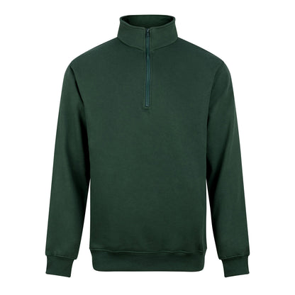 Bottle Green - Front - PRO RTX Mens Quarter Zip Sweatshirt