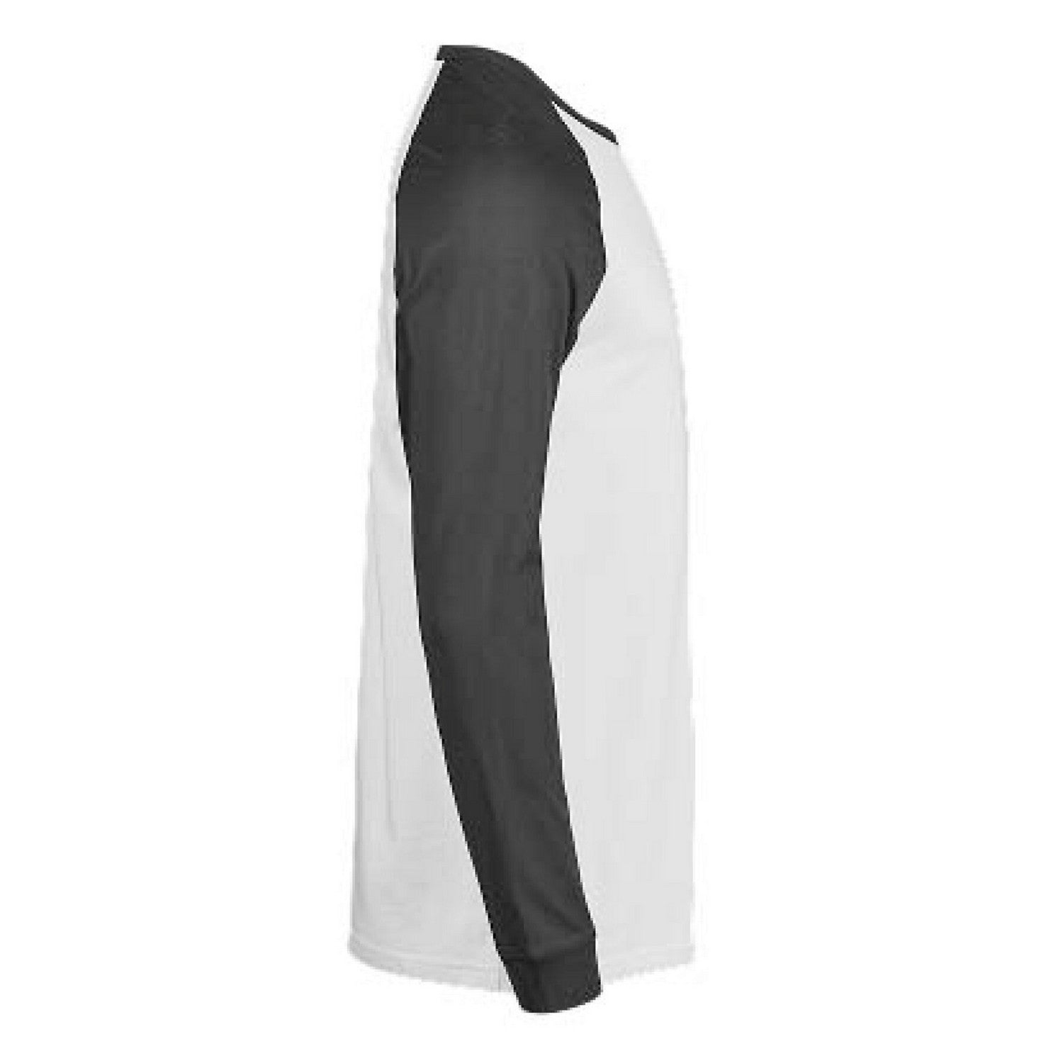 White-Black - Side - Tee Jays Mens Unlabeled Baseball Long-Sleeved T-Shirt