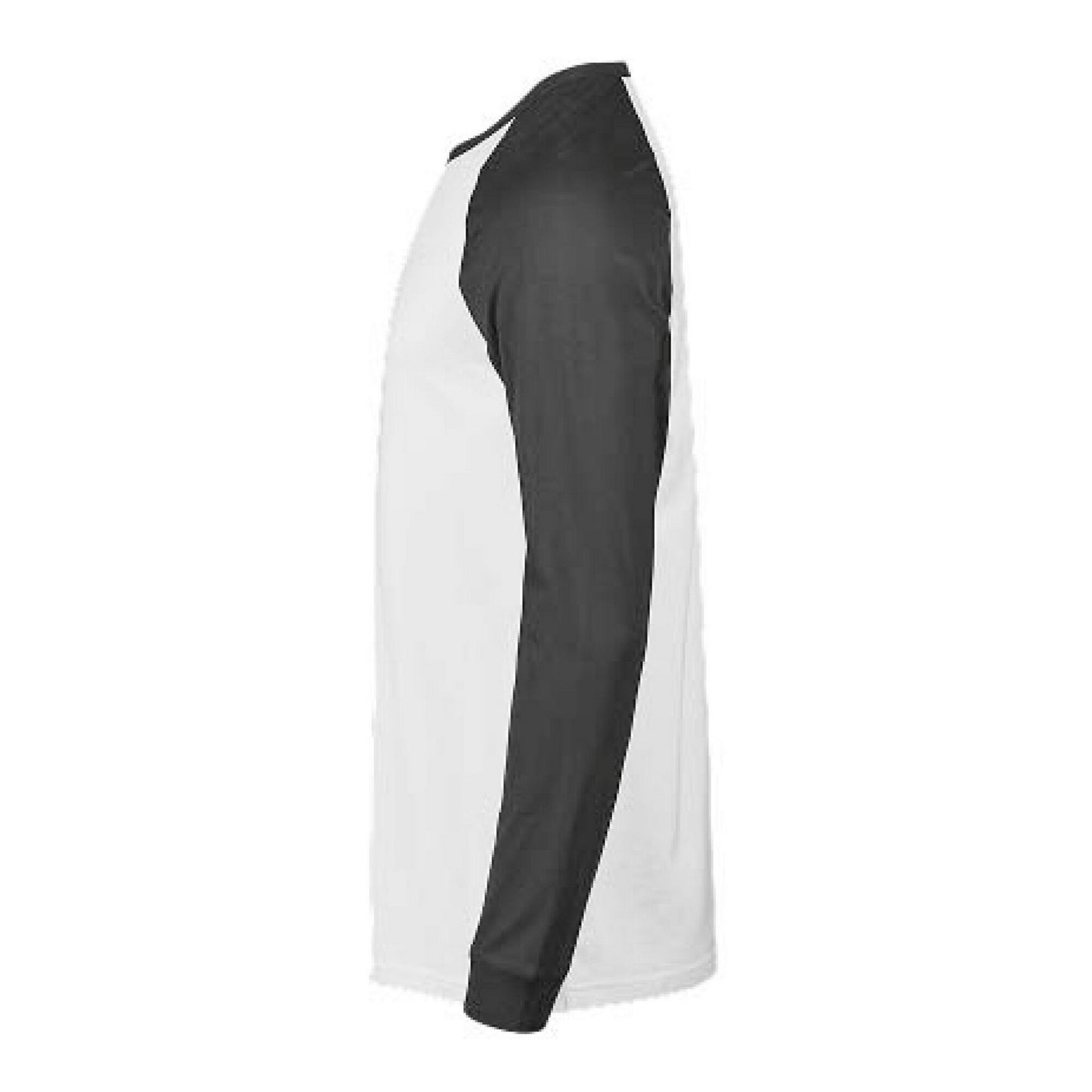 White-Black - Lifestyle - Tee Jays Mens Unlabeled Baseball Long-Sleeved T-Shirt