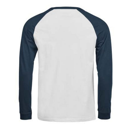White-Ink - Back - Tee Jays Mens Unlabeled Baseball Long-Sleeved T-Shirt