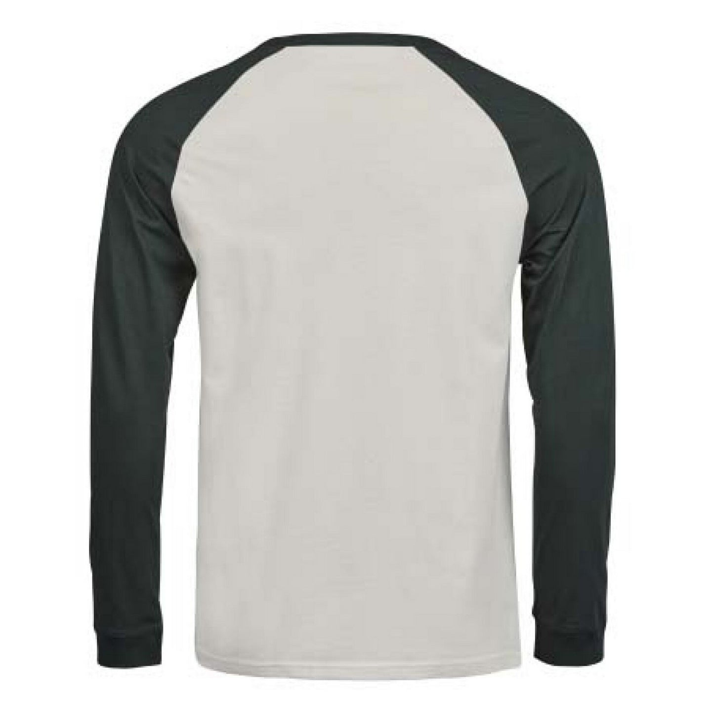 Cement-Dark Green - Back - Tee Jays Mens Unlabeled Baseball Long-Sleeved T-Shirt