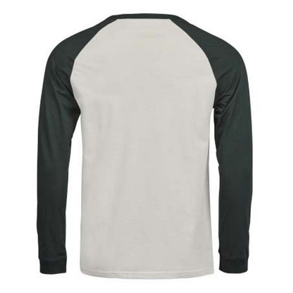 Cement-Dark Green - Back - Tee Jays Mens Unlabeled Baseball Long-Sleeved T-Shirt