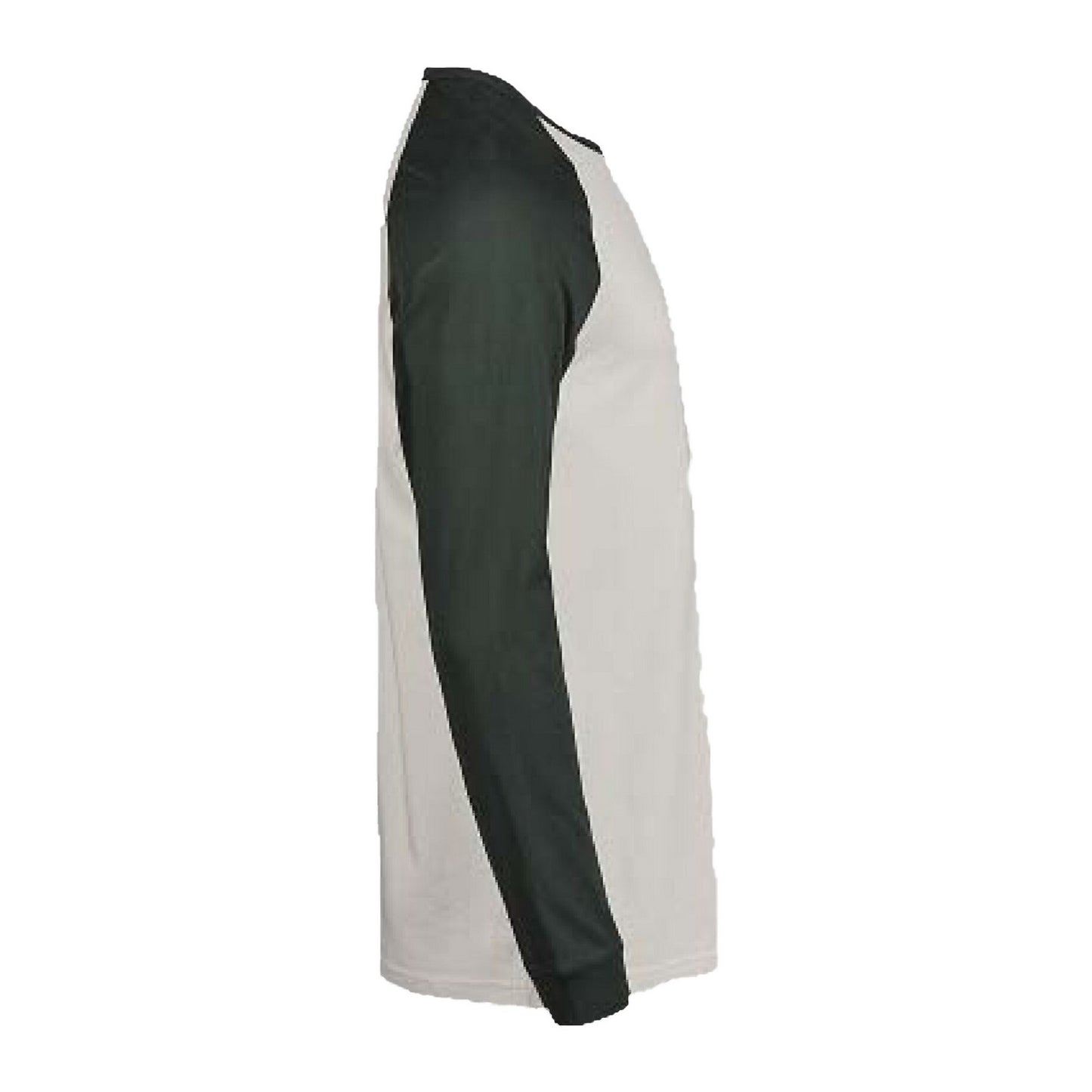 Cement-Dark Green - Side - Tee Jays Mens Unlabeled Baseball Long-Sleeved T-Shirt