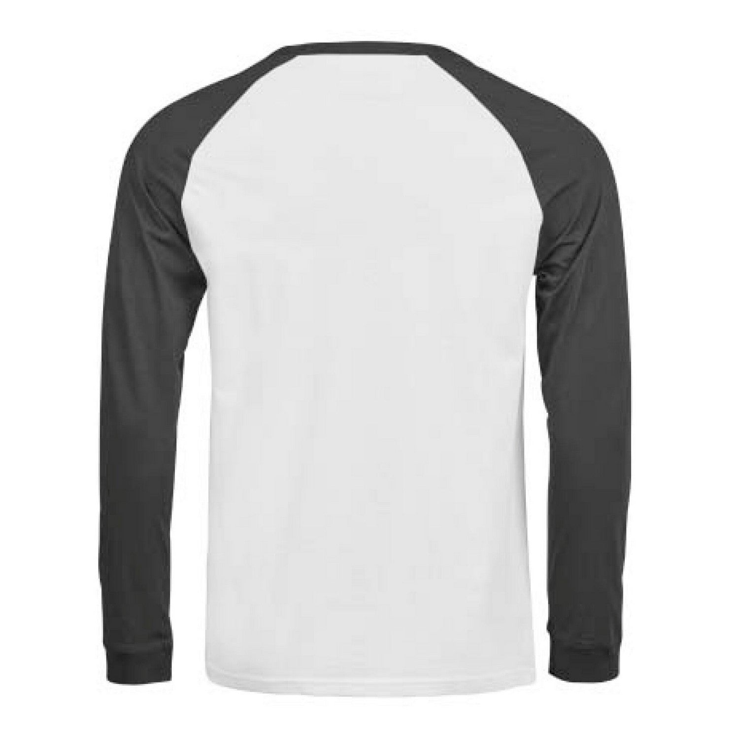 White-Black - Back - Tee Jays Mens Unlabeled Baseball Long-Sleeved T-Shirt