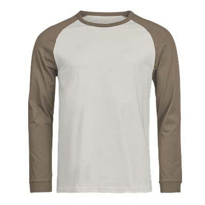Cement-Clay - Front - Tee Jays Mens Unlabeled Baseball Long-Sleeved T-Shirt