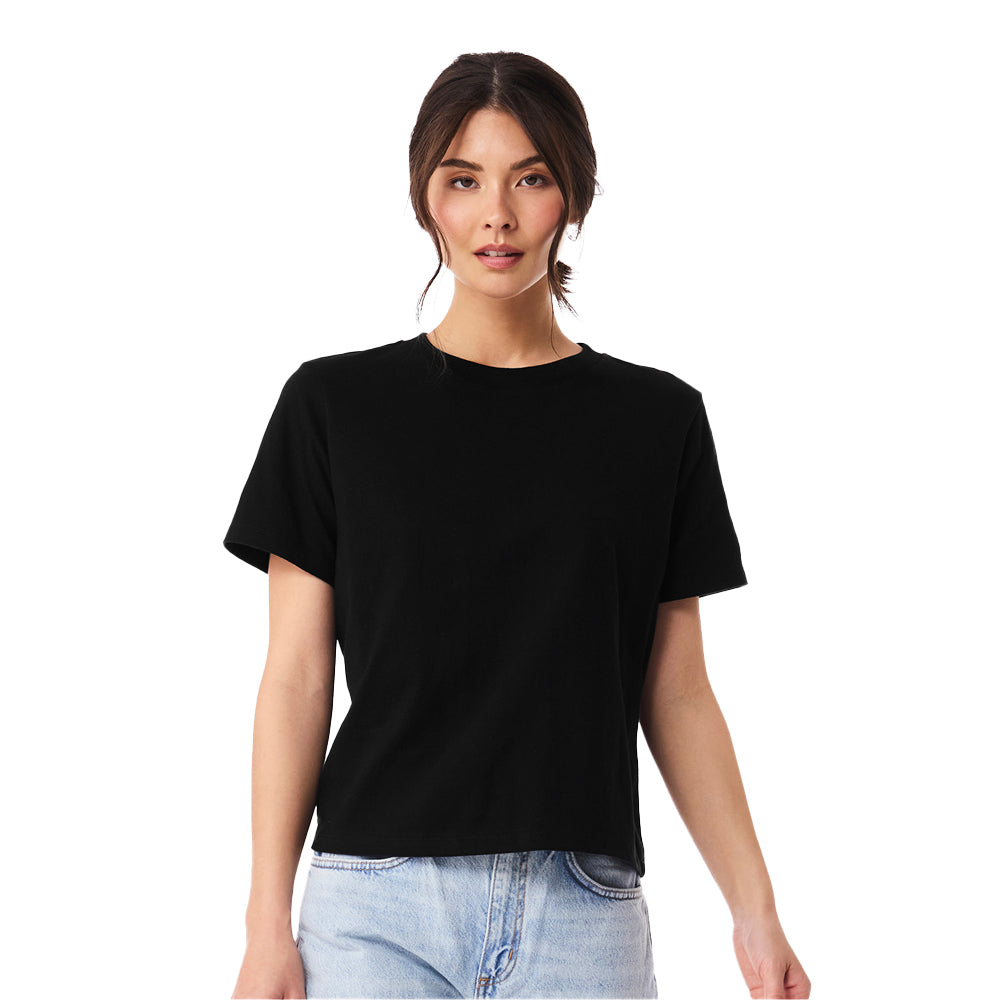 Black - Side - Bella + Canvas Womens-Ladies Heavy Boxy T-Shirt