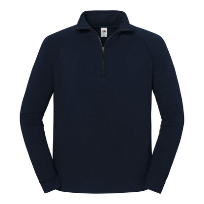 Deep Navy - Front - Fruit of the Loom Mens Iconic Premium Quarter Zip Sweatshirt