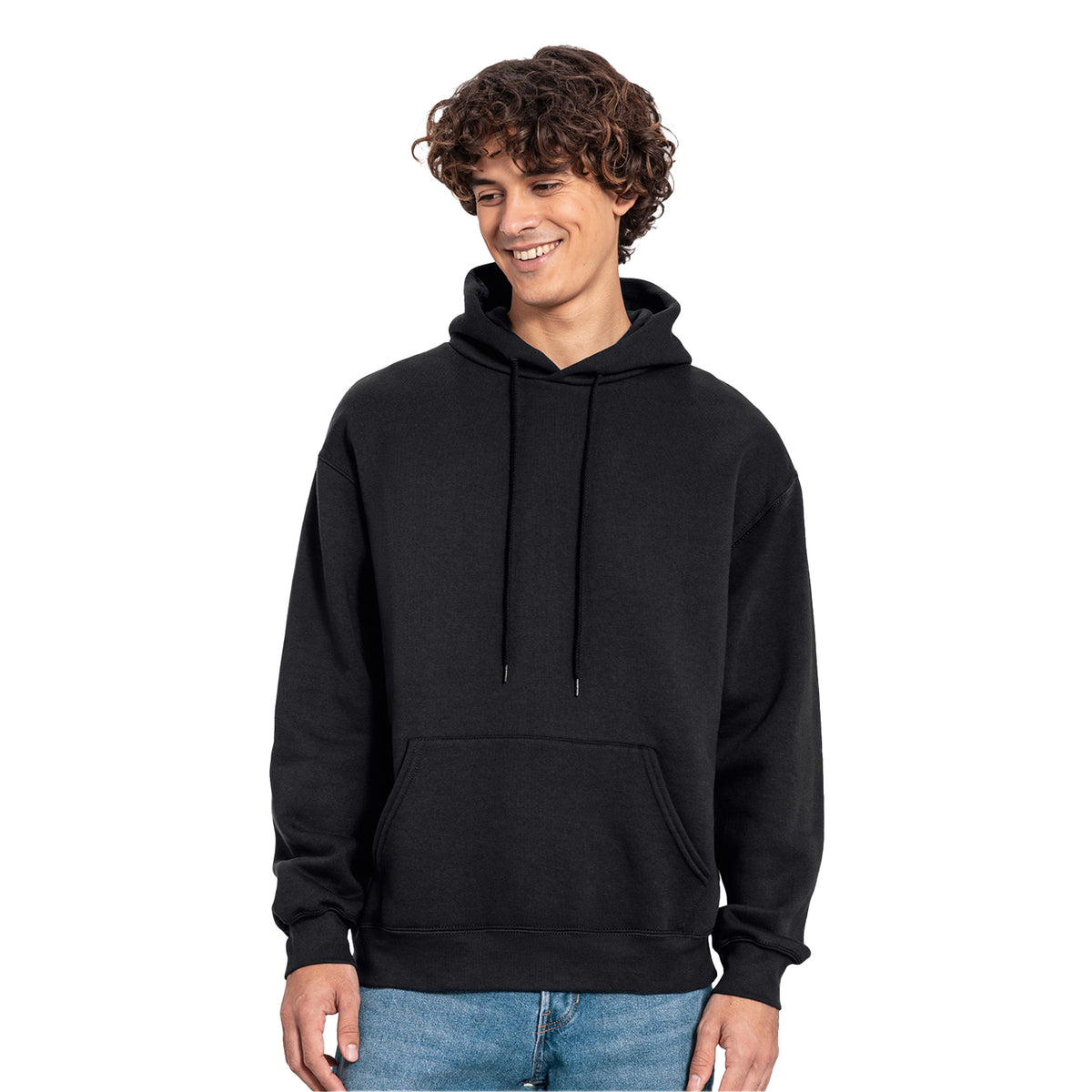 Black - Back - Fruit of the Loom Mens Iconic Premium Hoodie