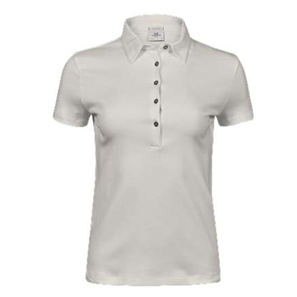 Cement - Front - Tee Jays Womens-Ladies Pima Cotton Polo Shirt