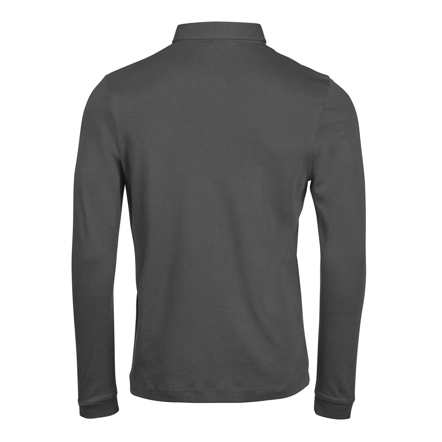 Black - Back - Tee Jays Mens Pima Cotton Long-Sleeved Polo Shirt