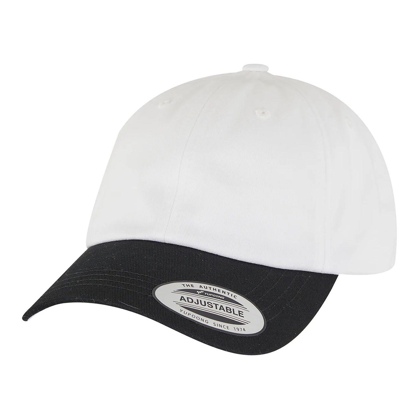 White-Black - Front - Flexfit Two Tone Cotton Twill Low Profile Baseball Cap
