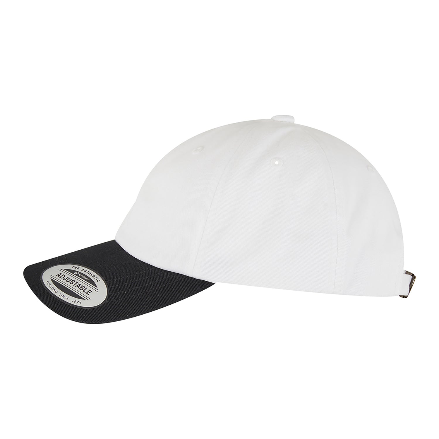White-Black - Side - Flexfit Two Tone Cotton Twill Low Profile Baseball Cap