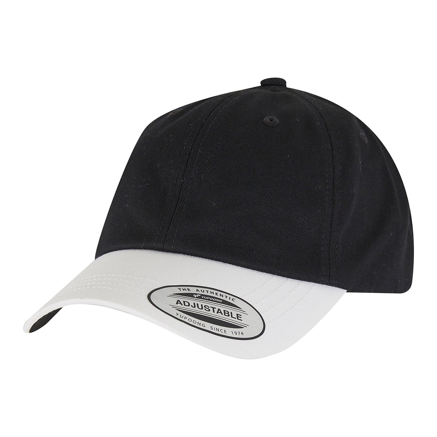 Black-White - Front - Flexfit Two Tone Cotton Twill Low Profile Baseball Cap