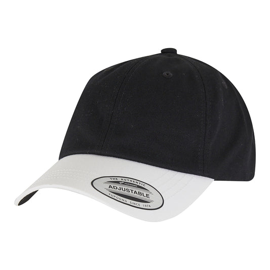Black-White - Front - Flexfit Two Tone Cotton Twill Low Profile Baseball Cap