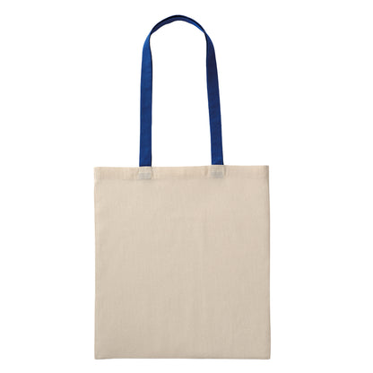 Natural-Royal Blue - Front - Nutshell Recycled Cotton Tote Bag