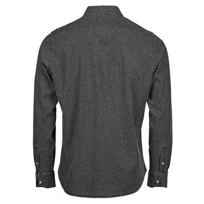 Black Denim - Back - Tee Jays Mens Plain Denim Shirt