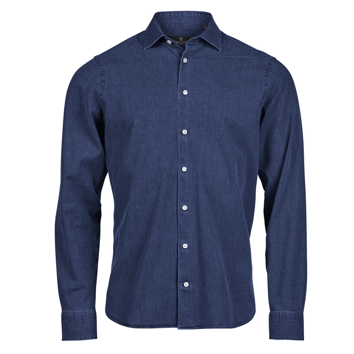 Blue Denim - Front - Tee Jays Mens Plain Denim Shirt