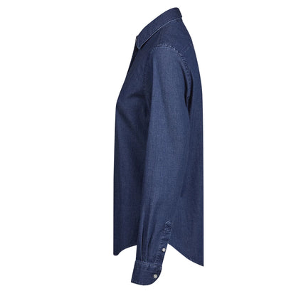 Blue Denim - Side - Tee Jays Womens-Ladies Denim Shirt