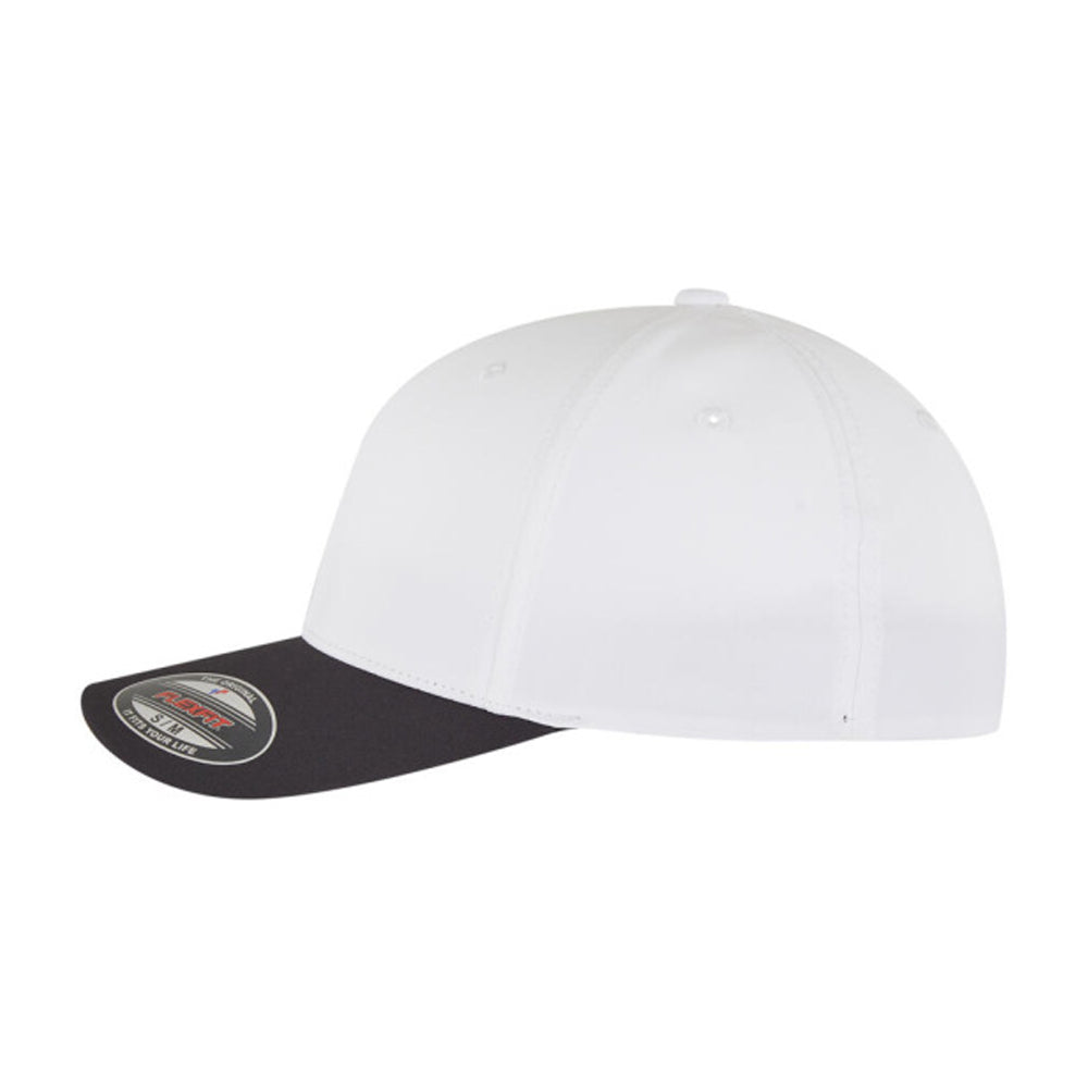 Black-White - Side - Flexfit Logo Water Repellent Baseball Cap