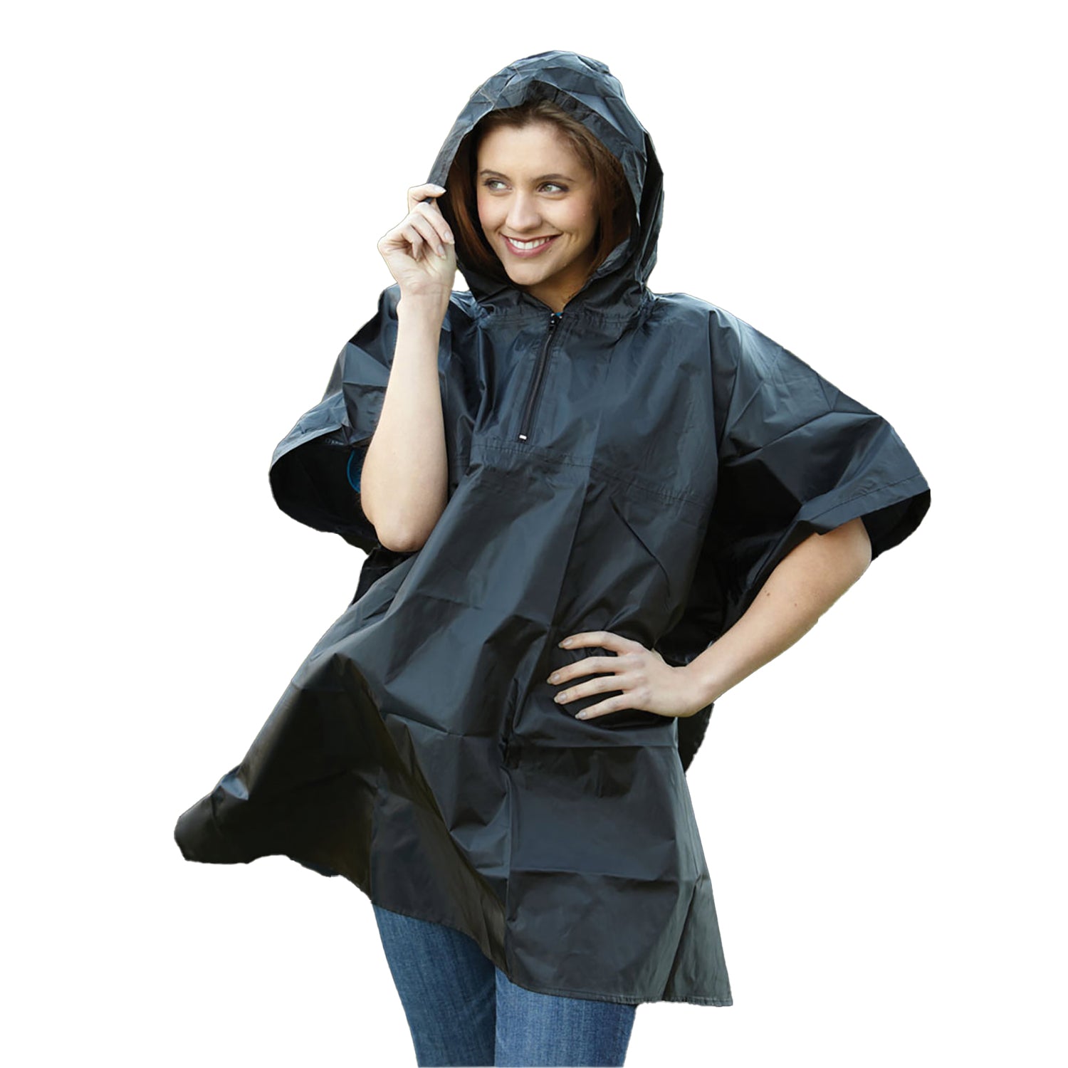 Black - Back - Yoko Unisex Adult Yoko Promo Poncho