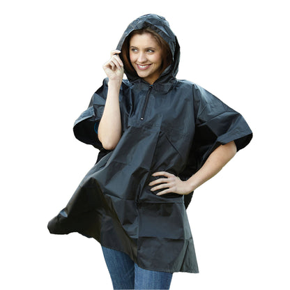 Black - Back - Yoko Unisex Adult Yoko Promo Poncho