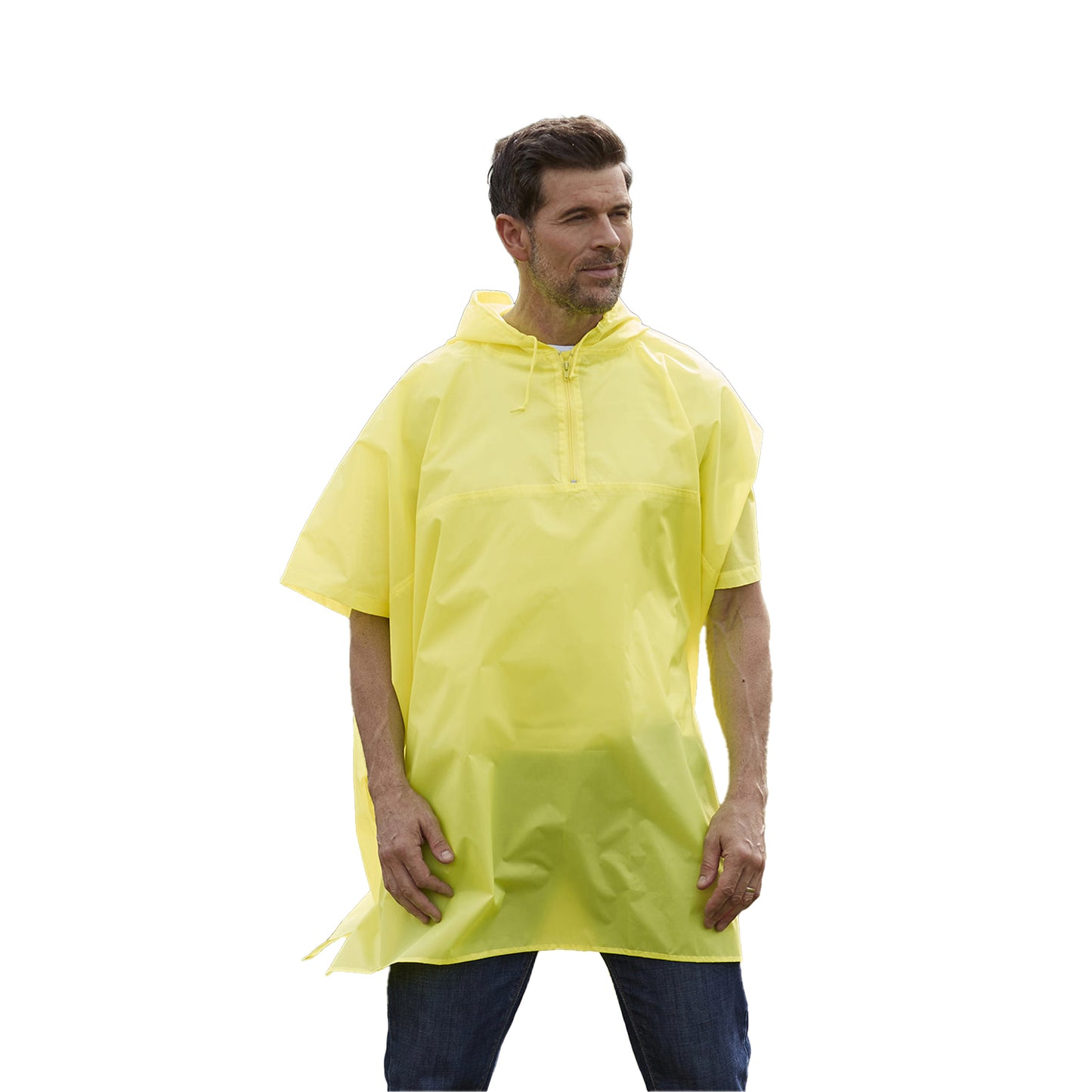Hi Vis Yellow - Back - Yoko Unisex Adult Yoko Promo Poncho