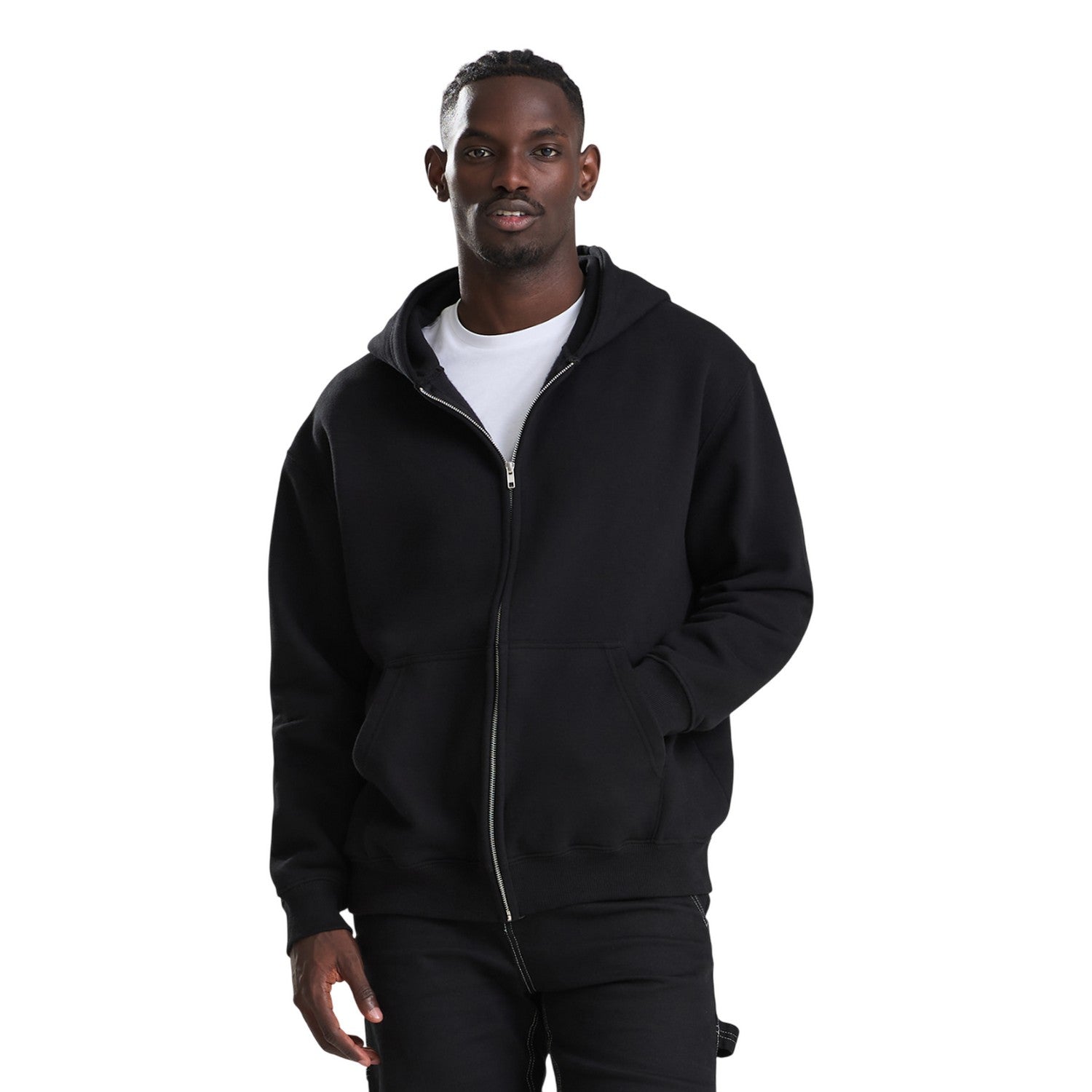 Deep Black - Side - Awdis Mens Vision Heavyweight Hoodie