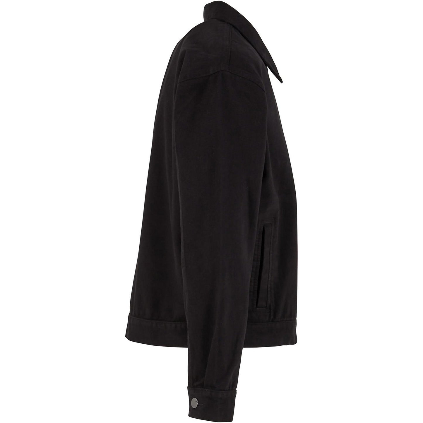 Black - Side - Build Your Brand Mens Basic Work Jacket