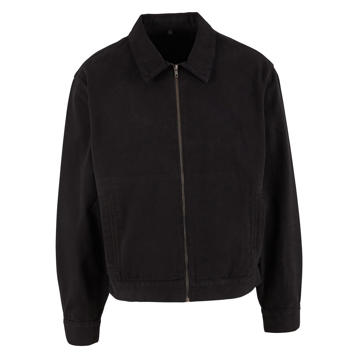 Black - Front - Build Your Brand Mens Basic Work Jacket