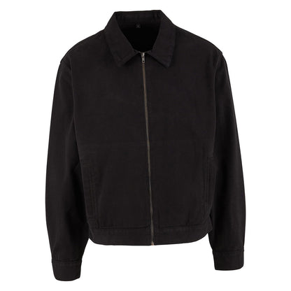 Black - Front - Build Your Brand Mens Basic Work Jacket