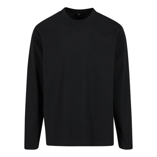 Black - Front - Build Your Brand Mens Sorona Loose Long-Sleeved T-Shirt
