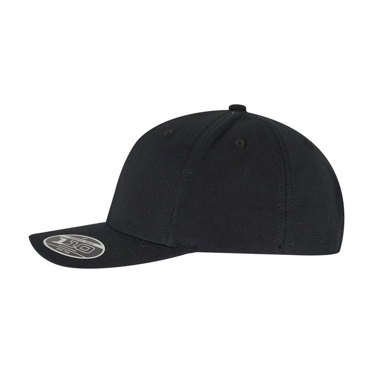 Black - Side - Flexfit Canvas Curved Peak Snapback Cap