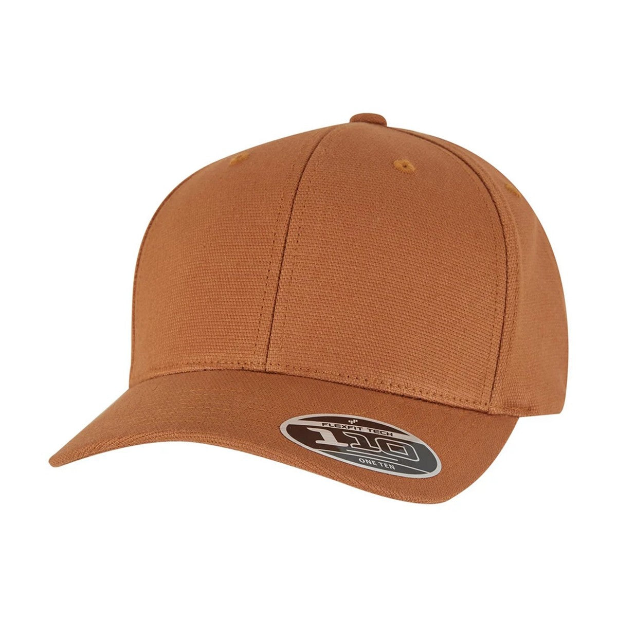 Brown - Front - Flexfit Canvas Curved Peak Snapback Cap
