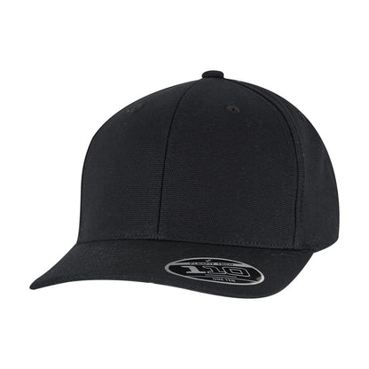 Black - Front - Flexfit Canvas Curved Peak Snapback Cap
