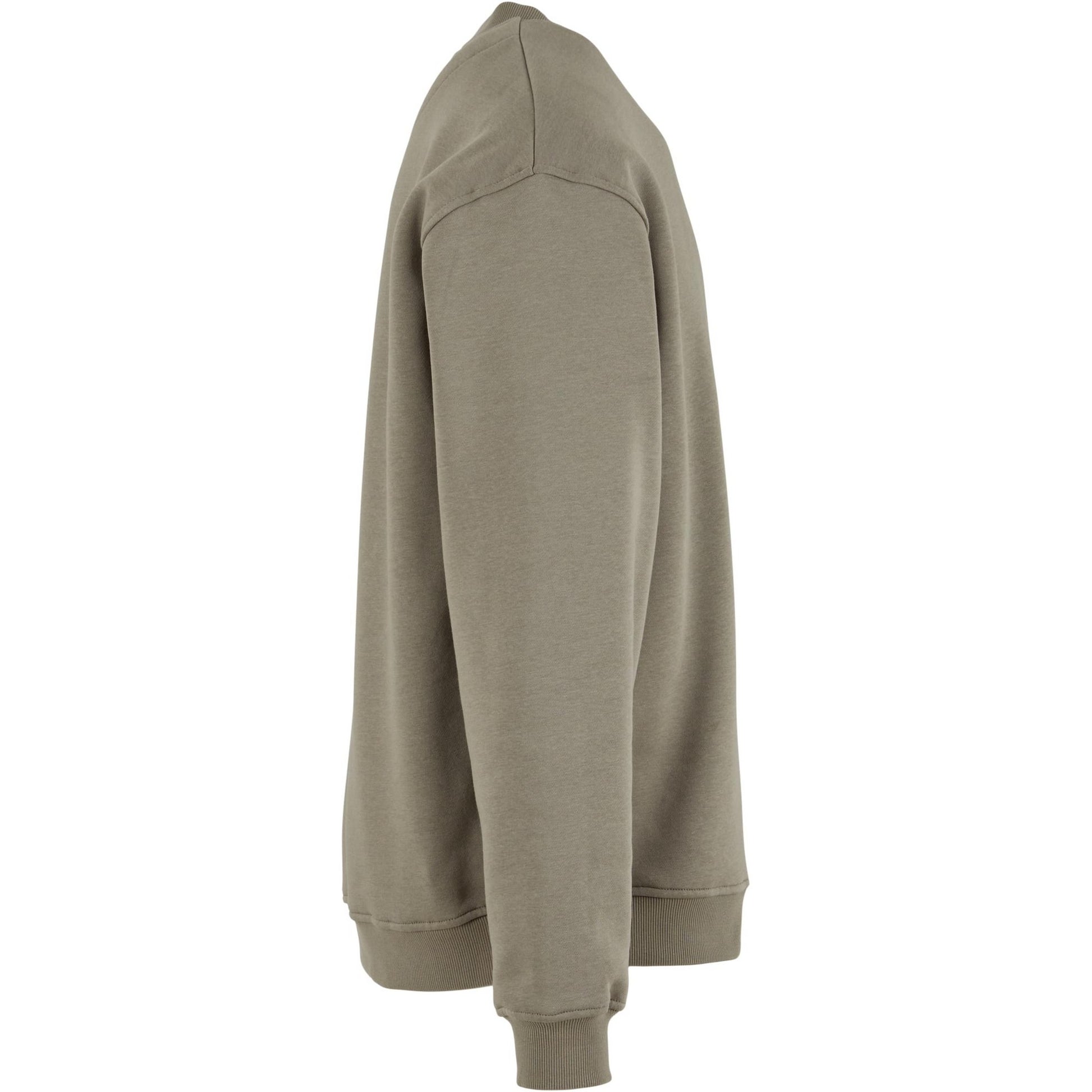 Pale Olive - Side - Build Your Brand Mens Loose Sweatshirt