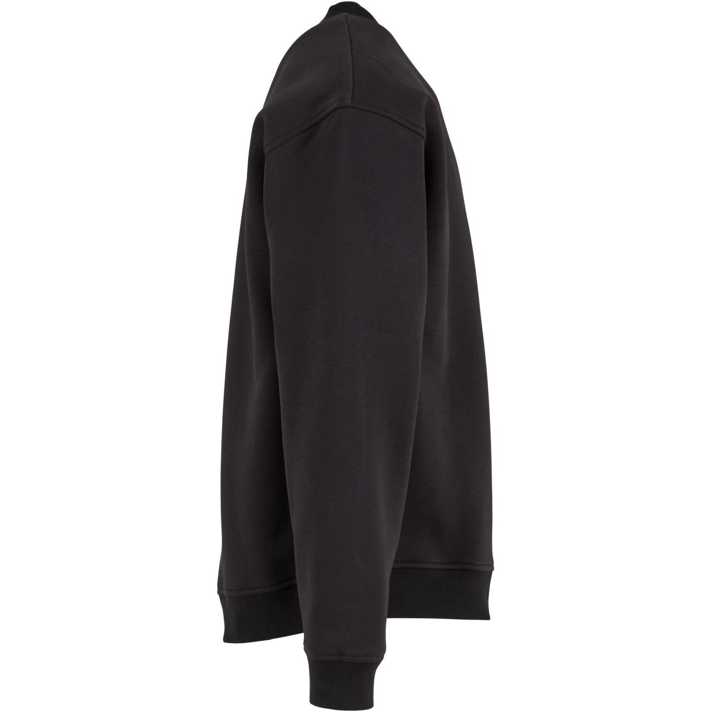 Black - Side - Build Your Brand Mens Loose Sweatshirt