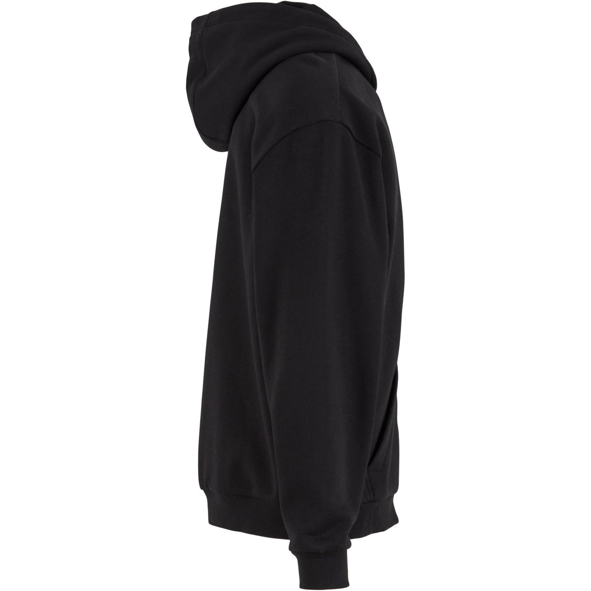 Black - Side - Build Your Brand Mens Loose Full Zip Hoodie