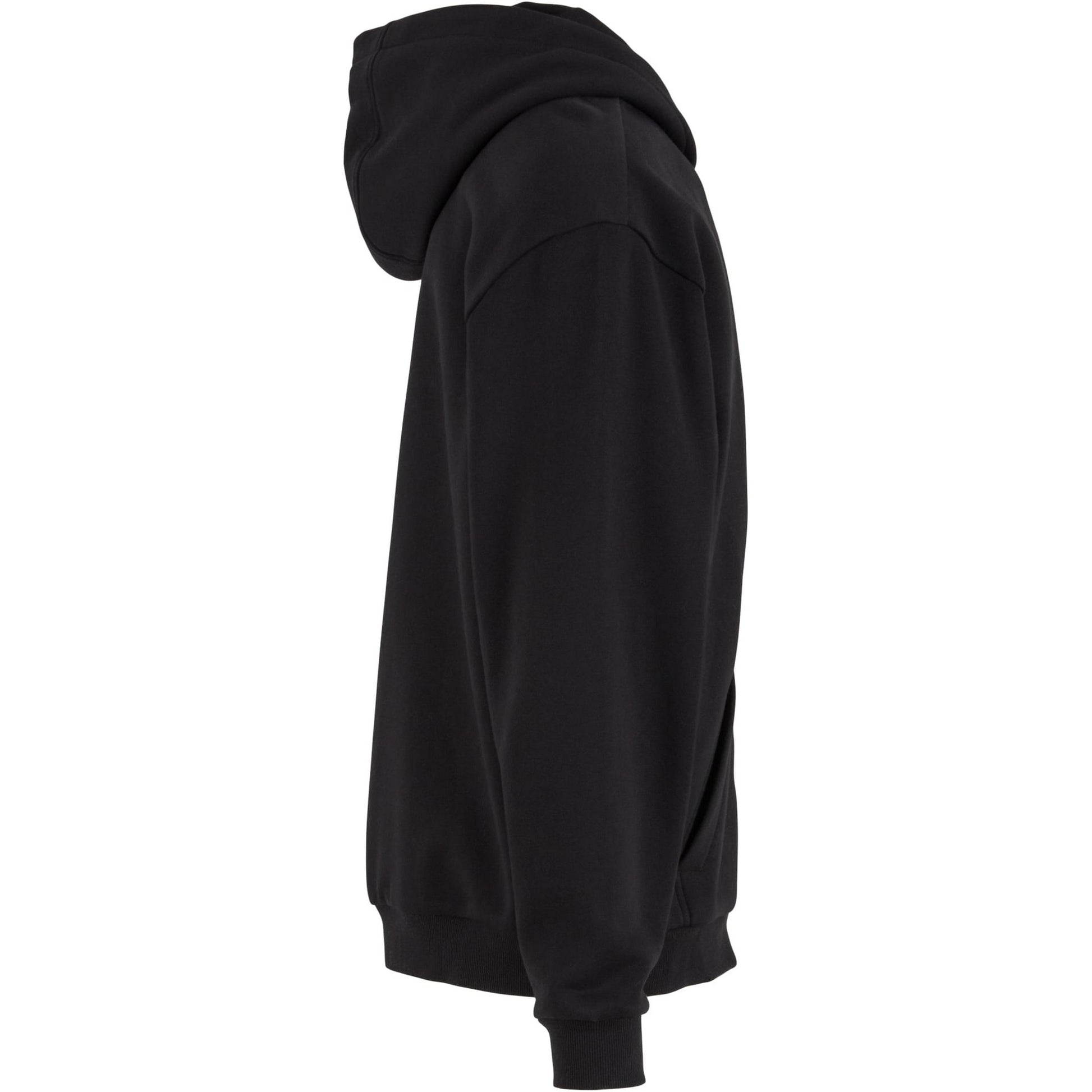 Black - Side - Build Your Brand Mens Loose Full Zip Hoodie