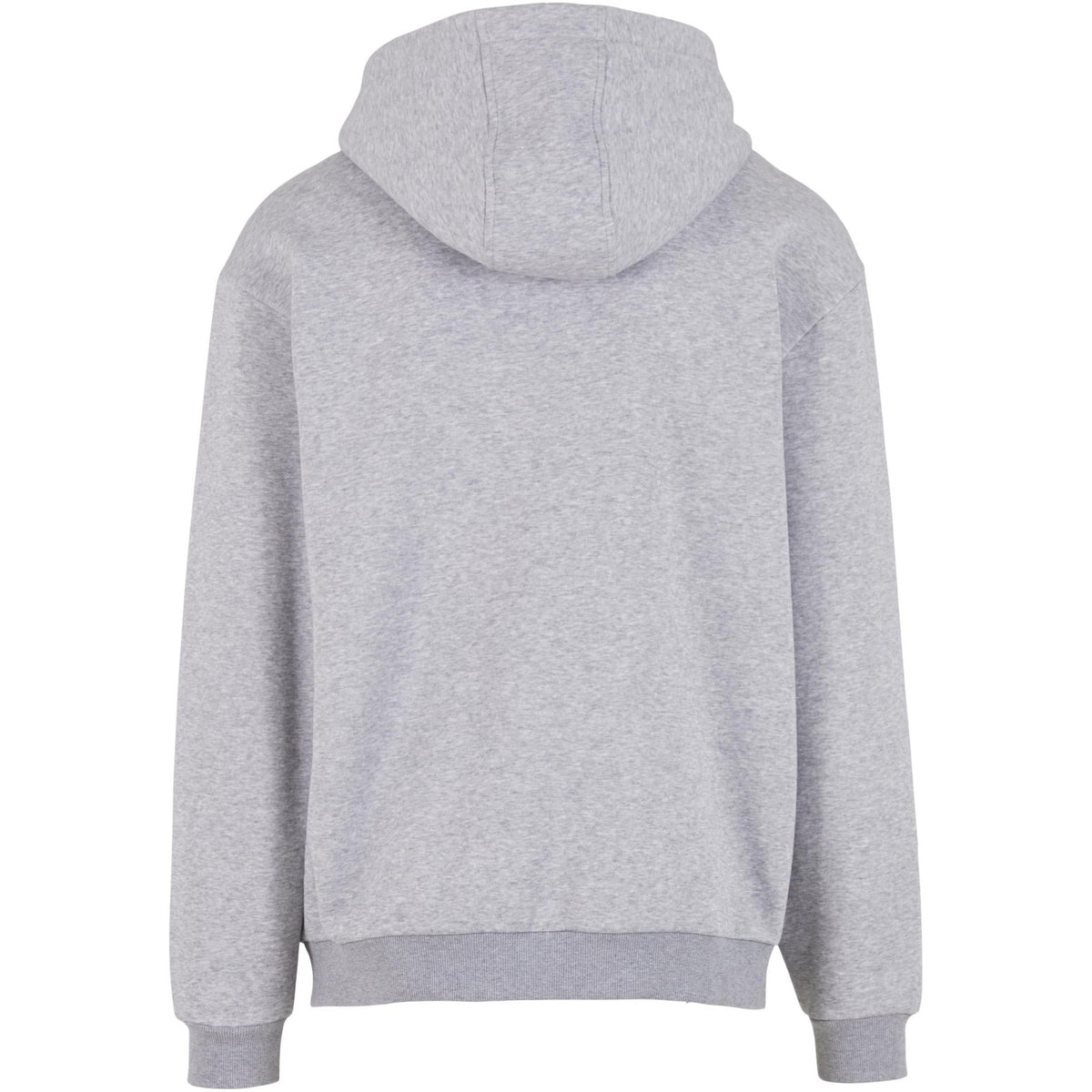 Heather Grey - Back - Build Your Brand Mens Loose Full Zip Hoodie