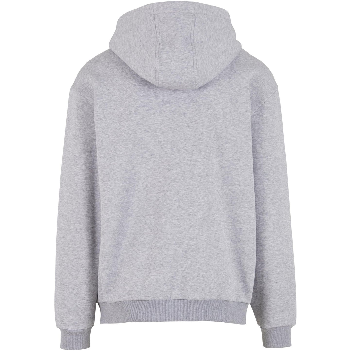 Heather Grey - Back - Build Your Brand Mens Loose Full Zip Hoodie