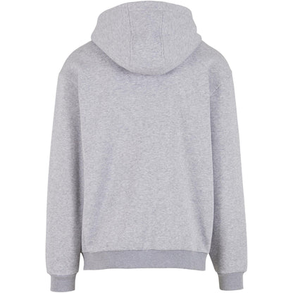 Heather Grey - Back - Build Your Brand Mens Loose Full Zip Hoodie