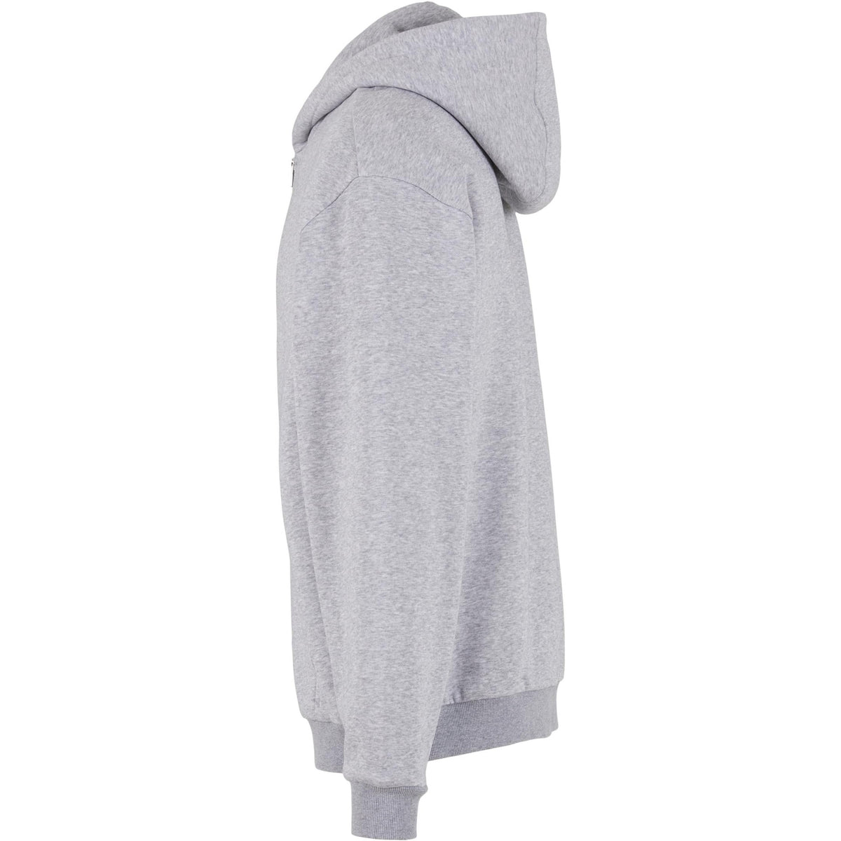 Heather Grey - Lifestyle - Build Your Brand Mens Loose Full Zip Hoodie