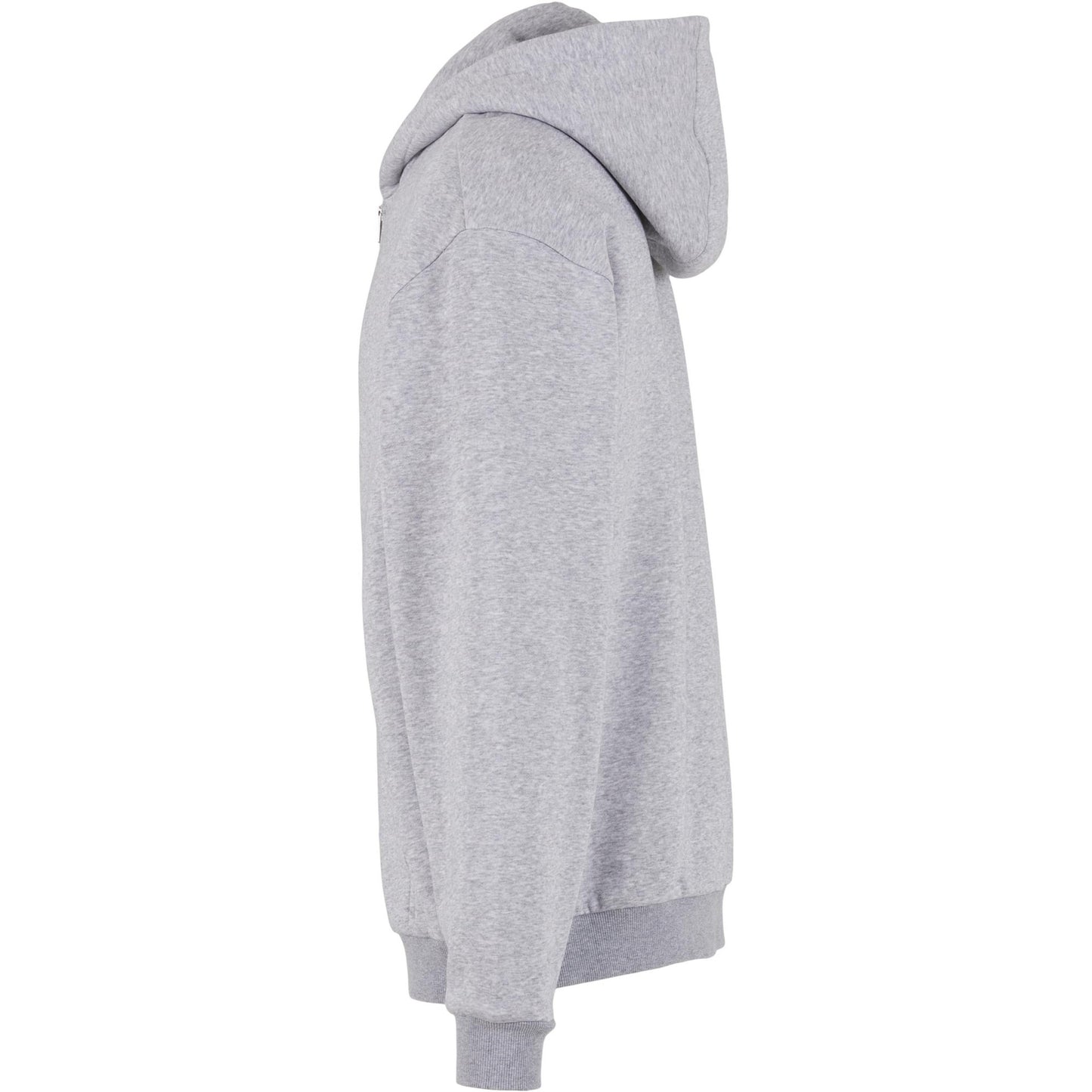 Heather Grey - Lifestyle - Build Your Brand Mens Loose Full Zip Hoodie