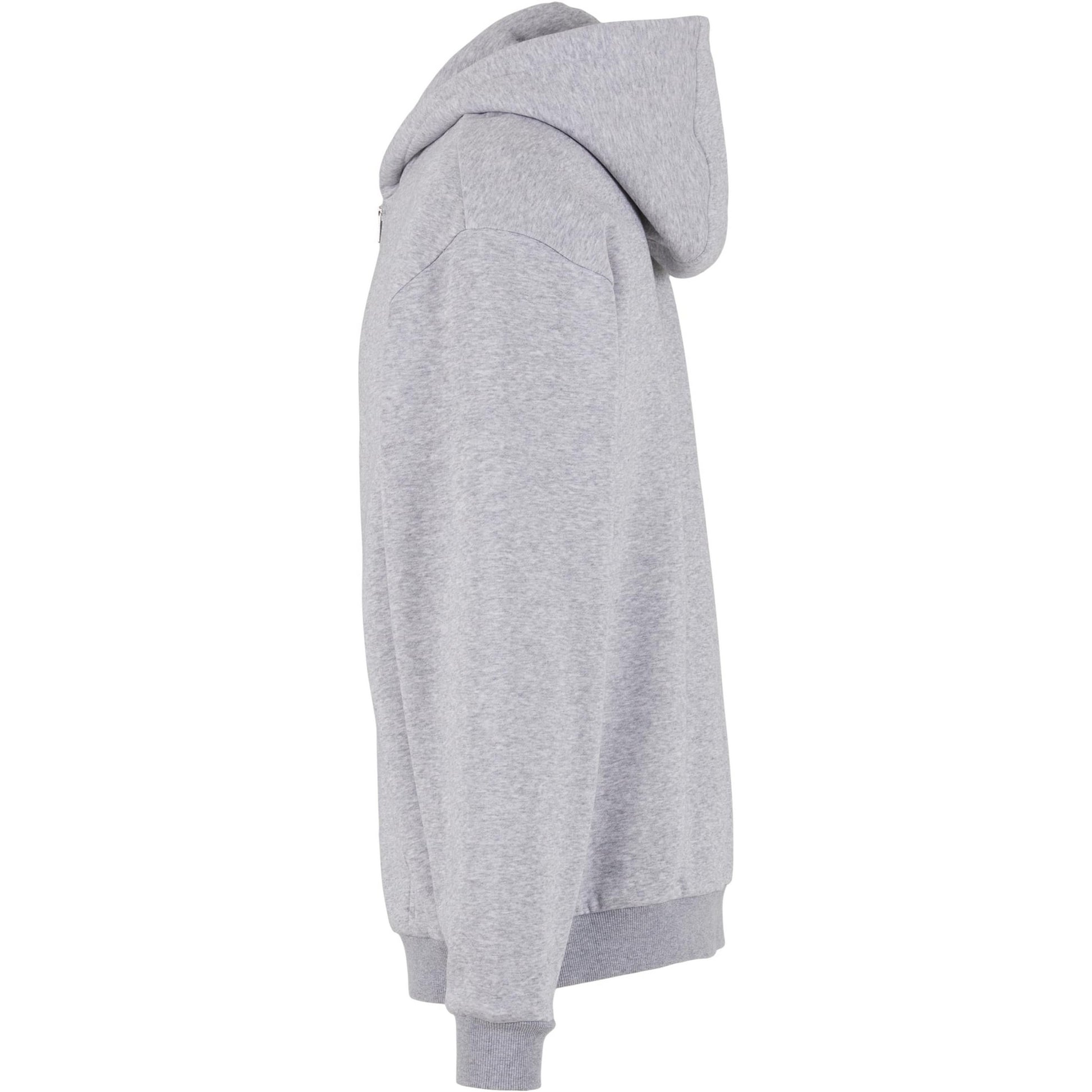Heather Grey - Lifestyle - Build Your Brand Mens Loose Full Zip Hoodie