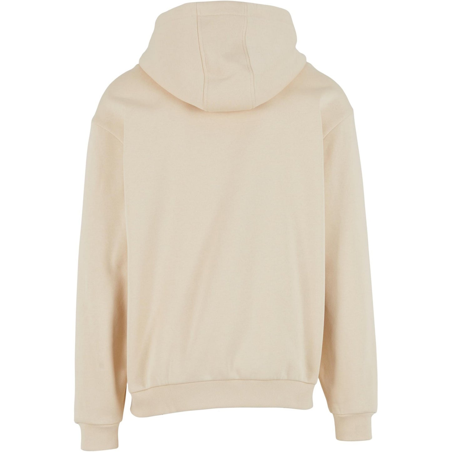 Sand - Back - Build Your Brand Mens Loose Full Zip Hoodie