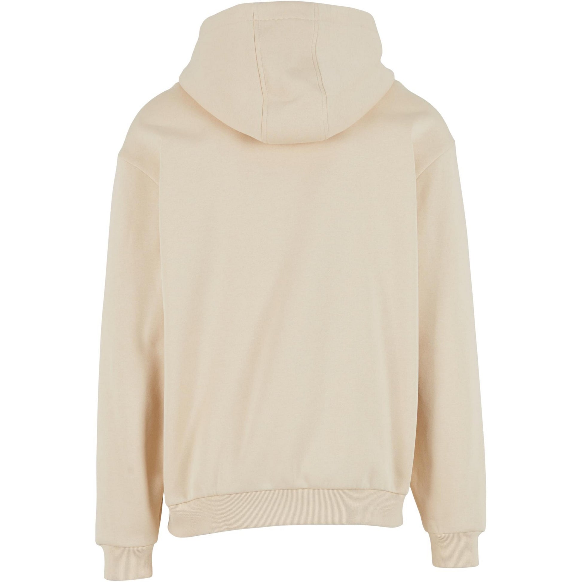 Sand - Back - Build Your Brand Mens Loose Full Zip Hoodie