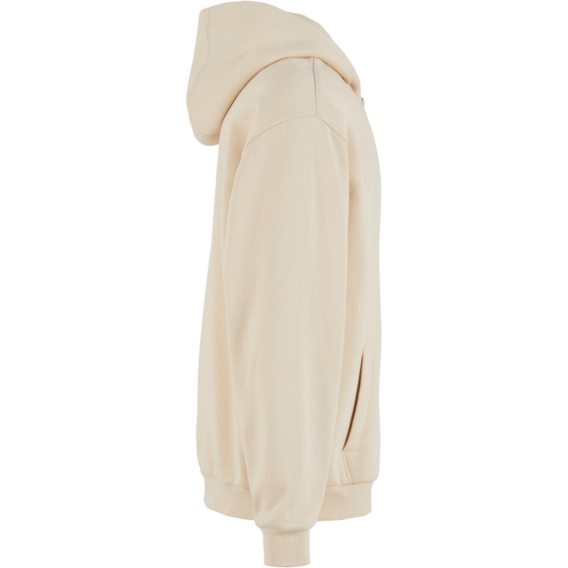 Sand - Side - Build Your Brand Mens Loose Full Zip Hoodie